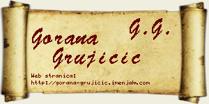 Gorana Grujičić vizit kartica